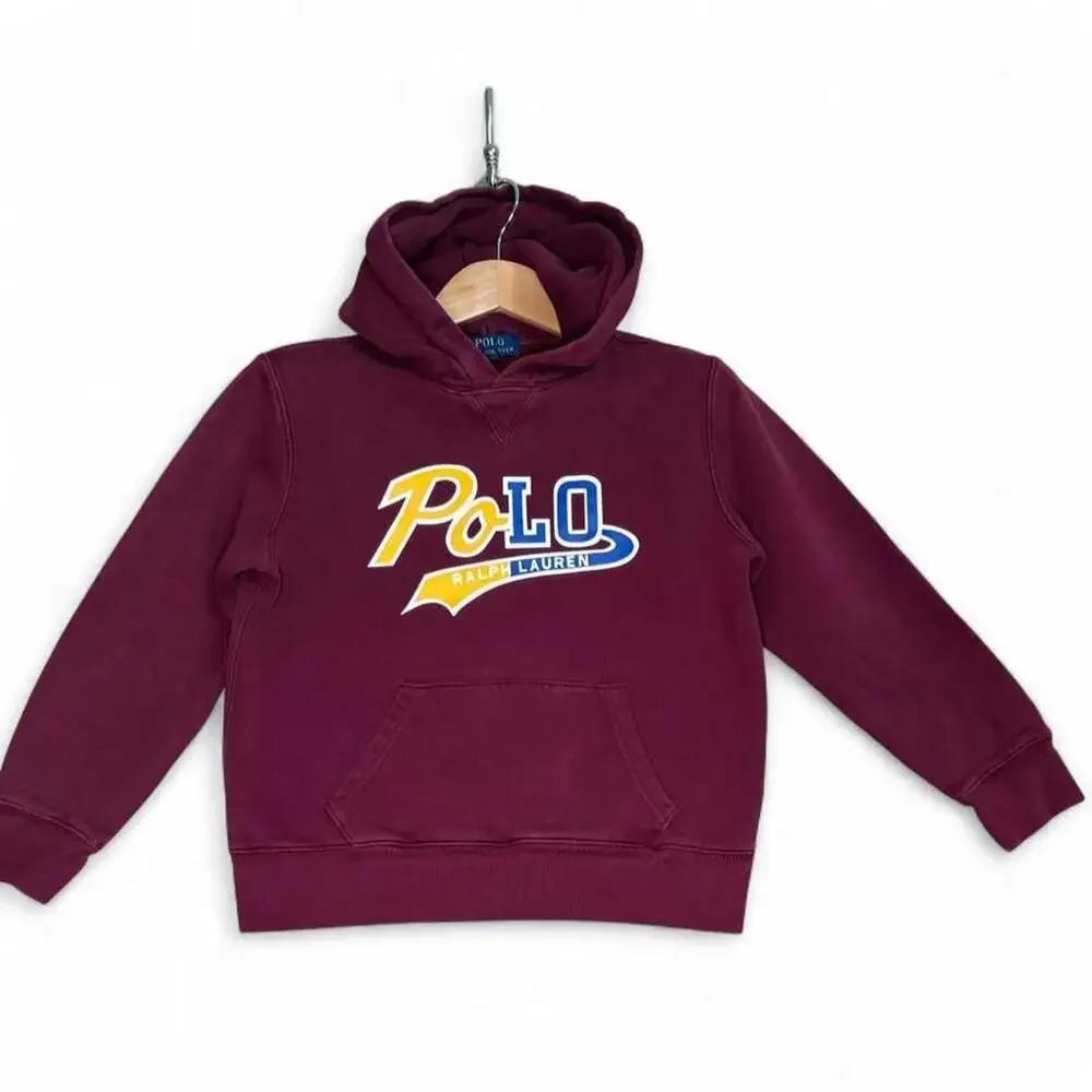 Polo Ralph Lauren Kids Burgundy Logo Graphic Hoodie